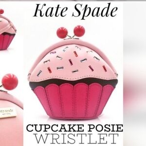 Kate Spade  Cupcake Posie Wristlet w/Kiss Lock+ Sparkling Cz Sprinkles